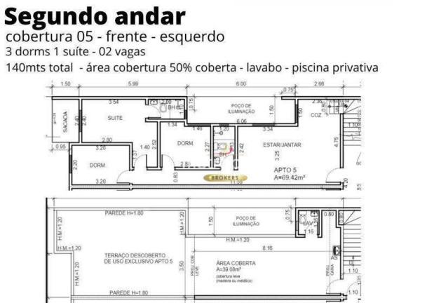 Imagem Cobertura com 3 Quartos à Venda, 140 m² em Vila Pires - Santo André