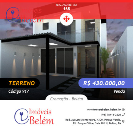 Imagem Terreno à Venda, 168 m² em Cremação - Belém Imagem Terreno à Venda, 168 m² em Cremação - Belém