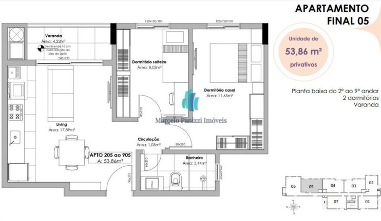 Imagem Apartamento com 2 Quartos à Venda, 54 m² em Progresso - Bento Gonçalves