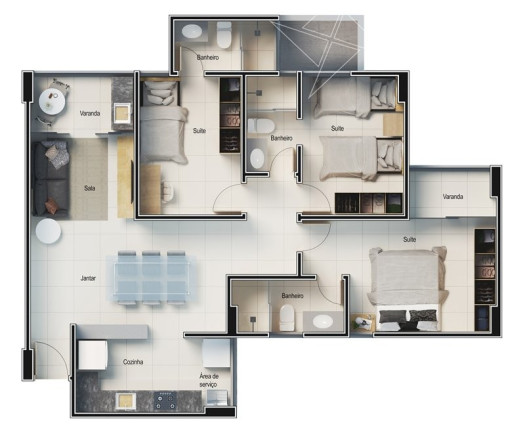 Imagem Apartamento com 3 Quartos à Venda, 89 m² em Jóquei - Teresina