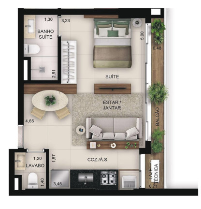 Imagem Apartamento com 1 Quarto à Venda, 83 m² em Setor Bueno - Goiânia