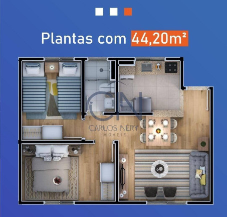 Imagem Apartamento com 2 Quartos à Venda,  em Chácara São Manoel - Taubaté