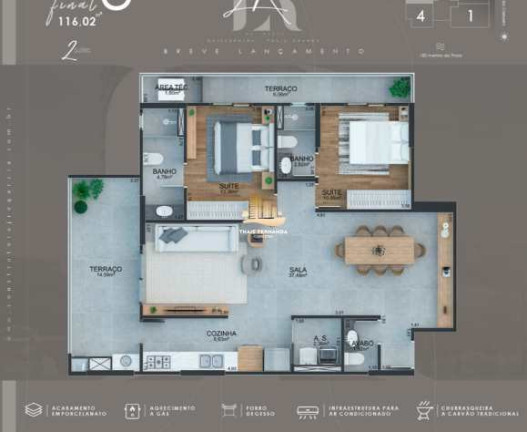 Imagem Apartamento com 2 Quartos à Venda, 116 m² em Guilhermina - Praia Grande