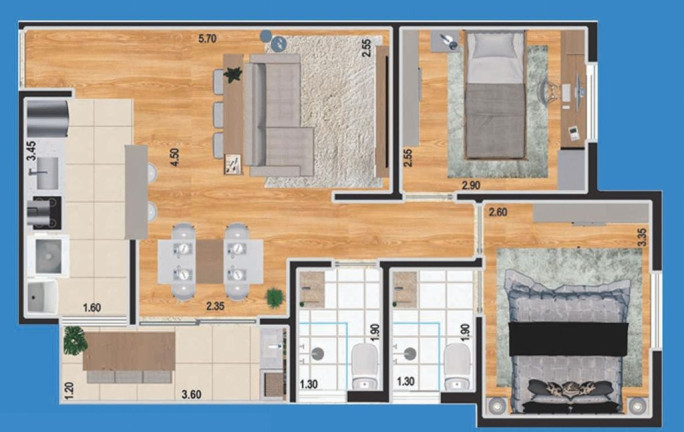 Imagem Apartamento com 2 Quartos à Venda, 54 m² em Utinga - Santo André Imagem Apartamento com 2 Quartos à Venda, 54 m² em Utinga - Santo André