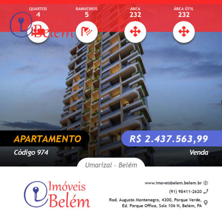 Apartamento com 4 Quartos à Venda, 232 m² em Umarizal - Belém