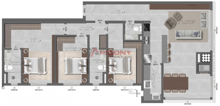 Imagem Apartamento com 3 Quartos à Venda, 135 m² em Nossa Senhora De Lourdes - Santa Maria Imagem Apartamento com 3 Quartos à Venda, 135 m² em Nossa Senhora De Lourdes - Santa Maria