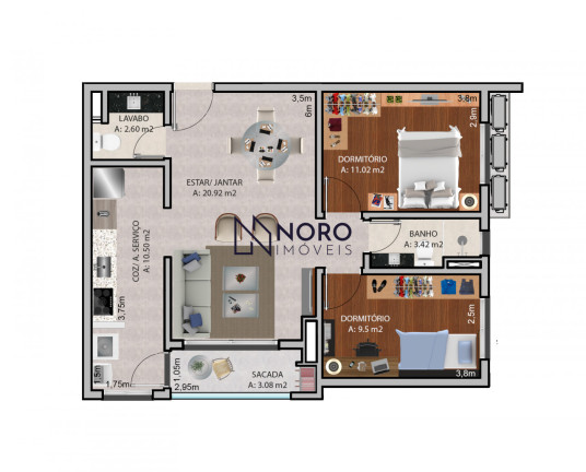 Imagem Apartamento com 2 Quartos à Venda, 71 m² em Camobi - Santa Maria Imagem Apartamento com 2 Quartos à Venda, 71 m² em Camobi - Santa Maria