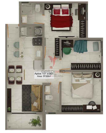 Imagem Apartamento com 3 Quartos à Venda, 57 m² em Tambia - João Pessoa