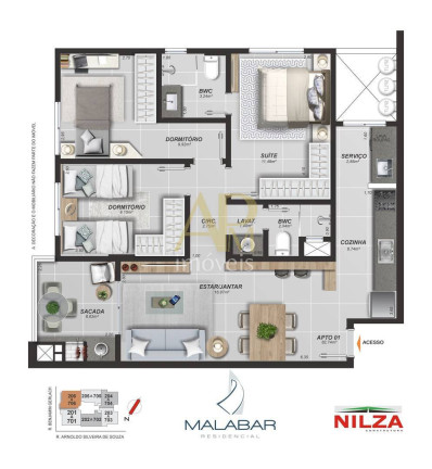 Imagem Apartamento com 3 Quartos à Venda, 82 m² em Distrito Industrial - São José