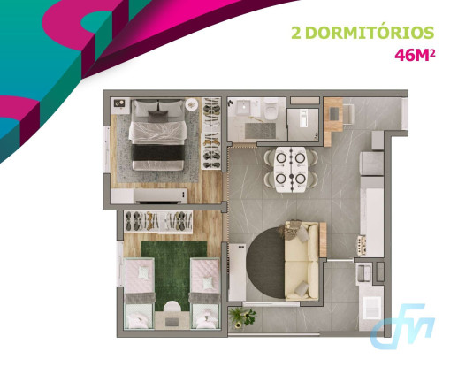 Imagem Apartamento com 2 Quartos à Venda, 46 m² em Jundiapeba - Mogi Das Cruzes