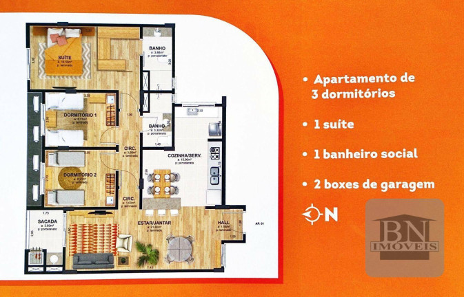 Imagem Apartamento com 3 Quartos à Venda, 118 m² em Centro - Santa Cruz Do Sul Imagem Apartamento com 3 Quartos à Venda, 118 m² em Centro - Santa Cruz Do Sul