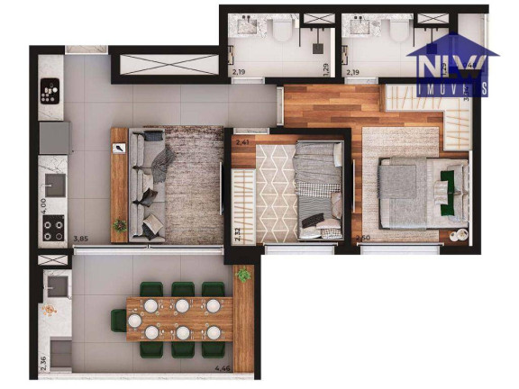 Apartamento com 2 Quartos à Venda, 56 m² em Vila Anglo Brasileira - São Paulo