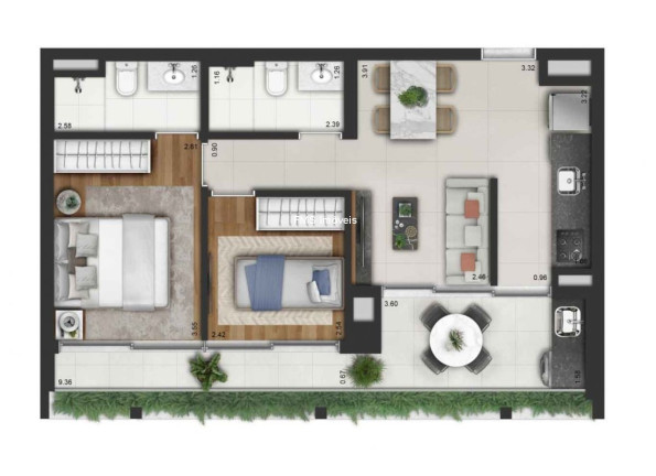 Imagem Imóvel com 2 Quartos à Venda, 63 m² em Campo Belo - São Paulo Imagem Imóvel com 2 Quartos à Venda, 63 m² em Campo Belo - São Paulo