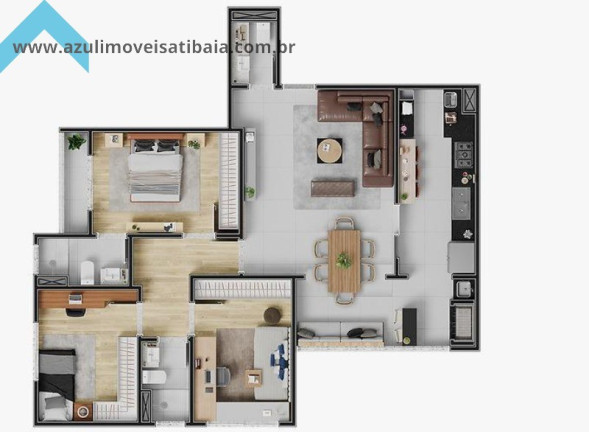 Imagem Apartamento com 3 Quartos à Venda, 102 m² em Vila Giglio - Atibaia