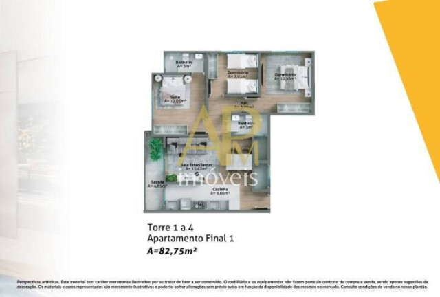 Imagem Apartamento com 3 Quartos à Venda, 83 m² em Centro - Biguaçu Imagem Apartamento com 3 Quartos à Venda, 83 m² em Centro - Biguaçu