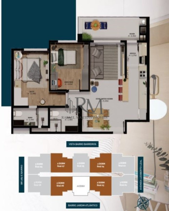 Imagem Apartamento com 2 Quartos à Venda, 70 m² em Barreiros - São José Imagem Apartamento com 2 Quartos à Venda, 70 m² em Barreiros - São José