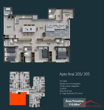 Imagem Apartamento com 3 Quartos à Venda, 143 m² em Praia Grande - Penha Imagem Apartamento com 3 Quartos à Venda, 143 m² em Praia Grande - Penha