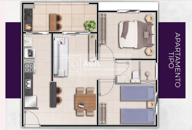Imagem Apartamento com 2 Quartos à Venda, 54 m² em Jardim Das Indústrias - Jacareí Imagem Apartamento com 2 Quartos à Venda, 54 m² em Jardim Das Indústrias - Jacareí