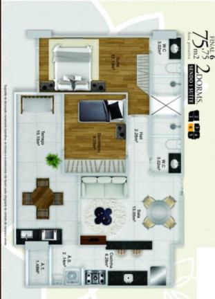 Apartamento com 2 Quartos à Venda, 76 m² em Guilhermina - Praia Grande