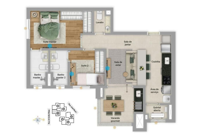 Imagem Apartamento com 2 Quartos à Venda, 68 m² em Cambuí - Campinas