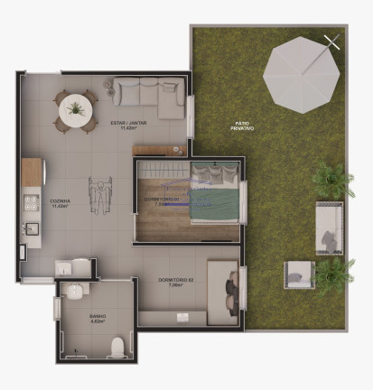 Imagem Imóvel com 2 Quartos à Venda, 45 m² em Guarujá - Porto Alegre