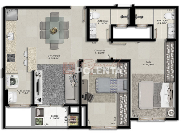 Imagem Apartamento com 2 Quartos à Venda, 65 m² em São Luiz - Criciúma Imagem Apartamento com 2 Quartos à Venda, 65 m² em São Luiz - Criciúma