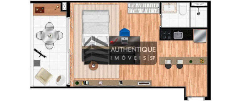 Imagem Apartamento com 1 Quarto à Venda, 54 m² em Campo Belo - São Paulo