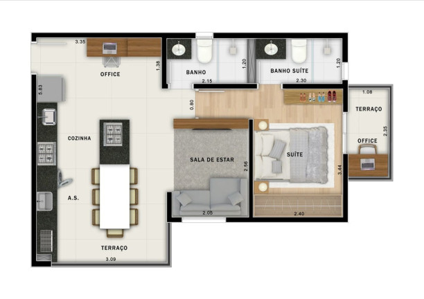 Imagem Imóvel com 2 Quartos à Venda, 49 m² em Jardim - Santo André