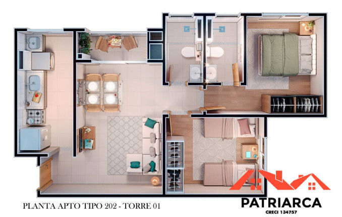 Foto do imóvel Apartamento com 2 Quartos à Venda, 50 m² em Fundação Da Casa Popular - Campinas
