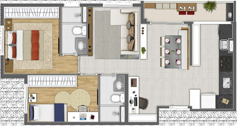 Imagem Apartamento com 3 Quartos à Venda, 66 m² em Jardim Das Belezas - Carapicuíba