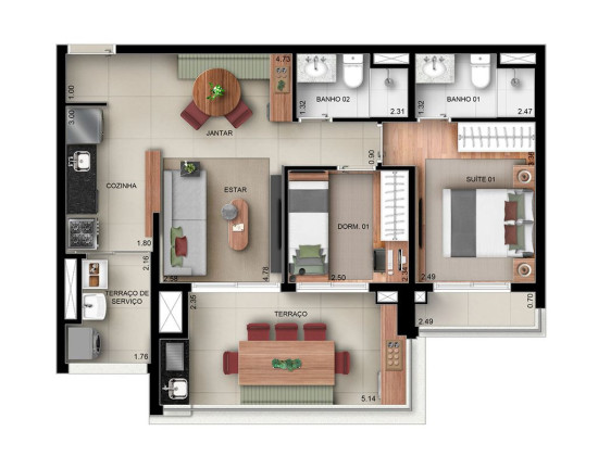 Apartamento com 2 Quartos à Venda, 71 m² em Vila Dom Pedro I - São Paulo