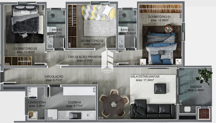 Imagem Apartamento com 3 Quartos à Venda, 96 m² em Nossa Senhora Medianeira - Santa Maria Imagem Apartamento com 3 Quartos à Venda, 96 m² em Nossa Senhora Medianeira - Santa Maria