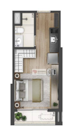 Imagem Studio com 1 Quarto à Venda, 24 m² em Brooklin - São Paulo