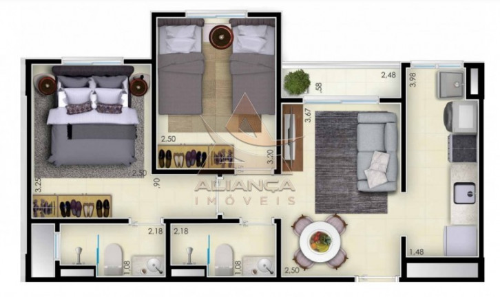Imagem Apartamento com 2 Quartos à Venda, 47 m² em Ipiranga - Ribeirão Preto Imagem Apartamento com 2 Quartos à Venda, 47 m² em Ipiranga - Ribeirão Preto
