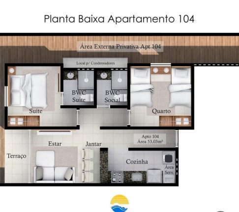 Apartamento com 2 Quartos à Venda, 53 m² em Altiplano - João Pessoa