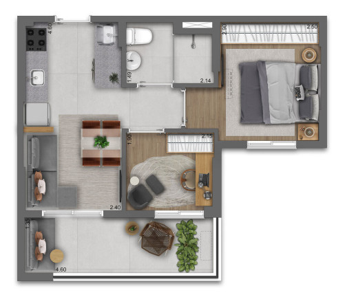 Imagem Apartamento com 2 Quartos à Venda, 39 m² em Campo Belo - São Paulo