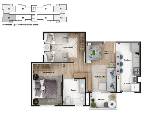 Imagem Apartamento com 2 Quartos à Venda, 46 m² em Recreio Estoril - Atibaia