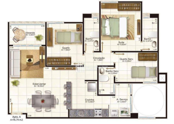Imagem Apartamento com 3 Quartos à Venda, 76 m² em Campestre - Teresina