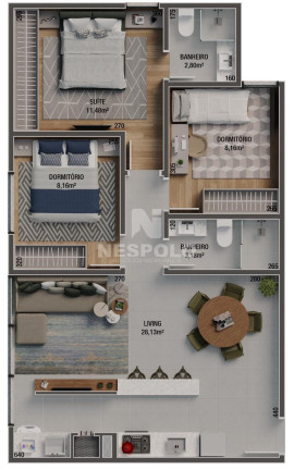Imagem Apartamento com 1 Quarto à Venda, 64 m² em Vila Operaria - Itajai