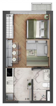 Imagem Apartamento com 1 Quarto à Venda, 44 m² em Mont Serrat - Porto Alegre