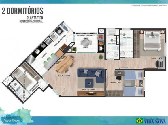 Imagem Apartamento com 2 Quartos à Venda, 83 m² em Parque Esplanada - Embu Das Artes