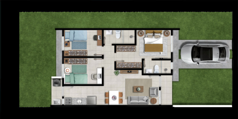 Imagem Casa de Condomínio com 2 Quartos à Venda, 45 m² em Restinga - Porto Alegre