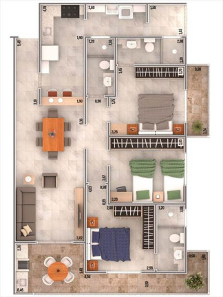 Imagem Apartamento com 3 Quartos à Venda, 106 m² em Guilhermina - Praia Grande