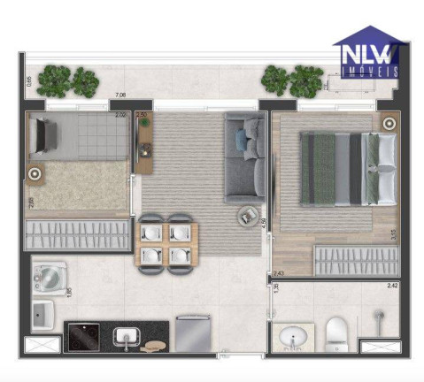 Studio com 2 Quartos à Venda, 45 m² em Bela Vista - São Paulo