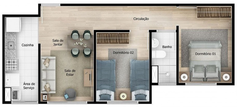 Imagem Imóvel com 2 Quartos à Venda, 42 m² em Jardim São Savério - São Paulo