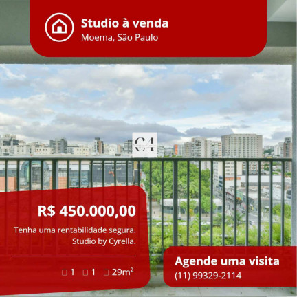 Studio com 1 Quarto à Venda, 29 m² em Moema - São Paulo
