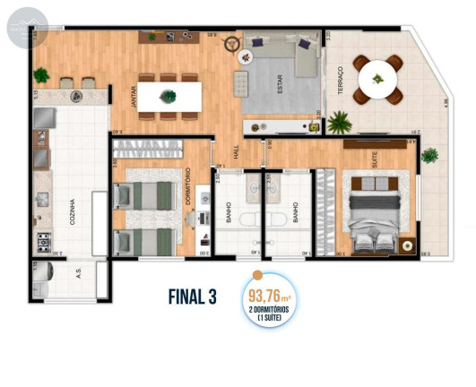 Imagem Apartamento com 1 Quarto à Venda, 54 m² em Aviação - Praia Grande
