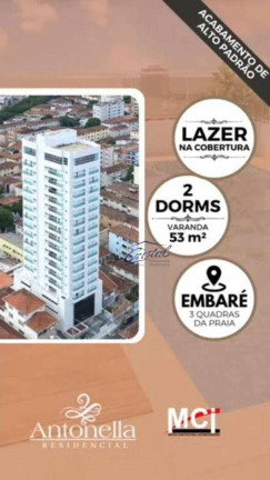 Imagem Apartamento com 2 Quartos à Venda, 54 m² em Embaré - Santos Imagem Apartamento com 2 Quartos à Venda, 54 m² em Embaré - Santos