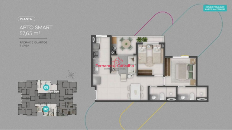 Foto do imóvel Apartamento com 3 Quartos à Venda, 61 m² em Patamares - Salvador