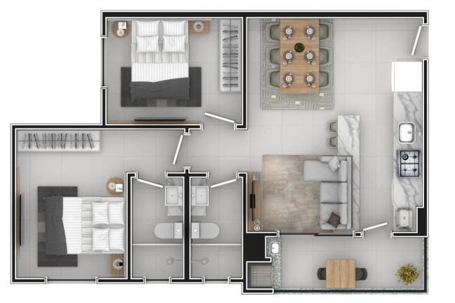 Imagem Apartamento com 2 Quartos à Venda, 59 m² em Cordeiros - Itajaí